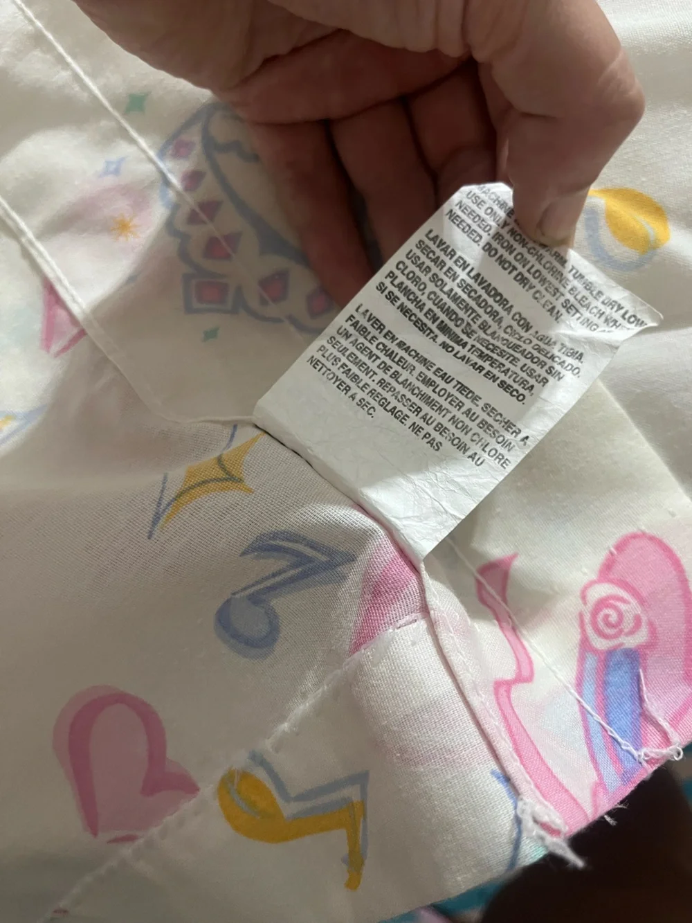 1995 Barbie Cinderella Flat Sheet Made in USA Vintage Doll Print Cotton Blend